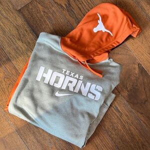 Nike Orange and Gray Texas Hoodie